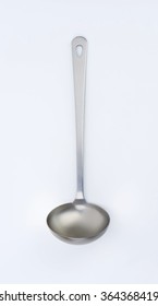 Metal Soup Ladle On White Background