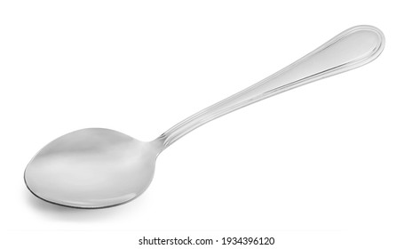 Metal Spoon Isolated On White.