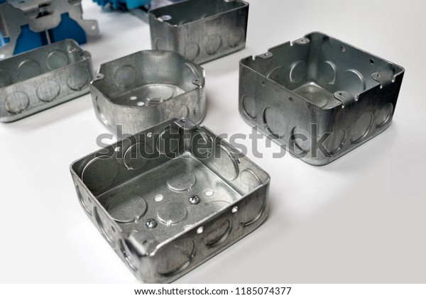 Metal Steel Electrical Conduits Electrical Boxes Stock Photo Edit