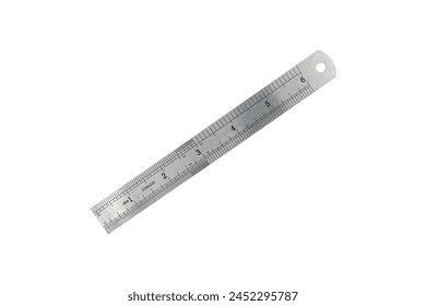 Metal steel ruler is isolated on white background. - Powered by Shutterstock