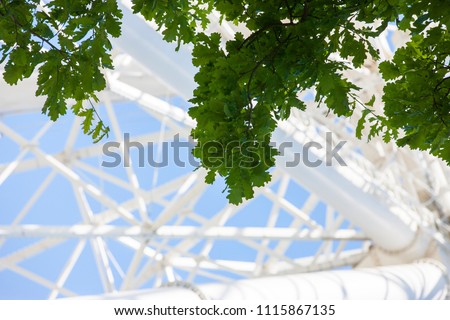 Metal structures making up the Ferris wheel