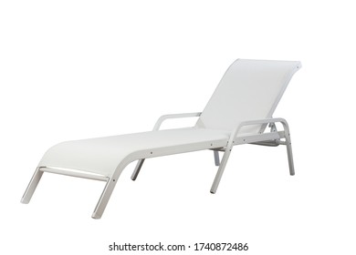 Metal Sunbed Isolated On White Background