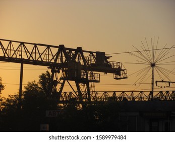 Metal Supermarket gantry crane moving through the territory