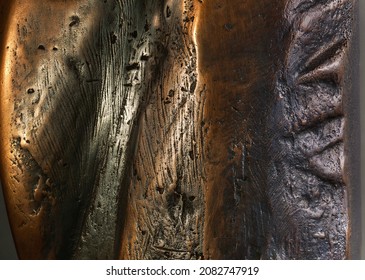 Metal Texture With Irregularities, Bronze Statue Close-up,high Resolution