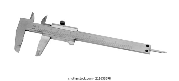 Metal Vernier Caliper Isolated On White Stock Photo 211638598 