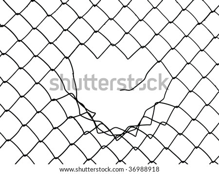 Metal wire fence protection chainlink background