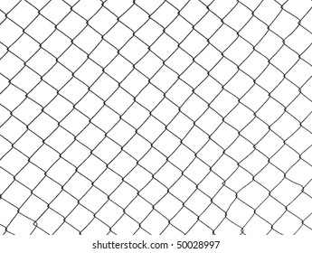  Metal Wire Fence Protection Isolated On White For Background