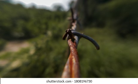 Metal Wire Fencing At The Farm 