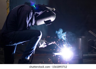 Industrial Worker Factory Welding Process Close Stock Photo 1208701486 ...