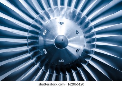 Blue Tone Jet Engine Blades Closeup Stock Photo 208009339 | Shutterstock