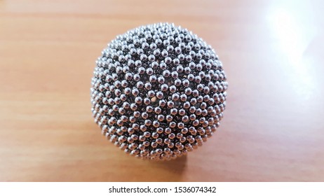 metallic abstract complex sphere decoration