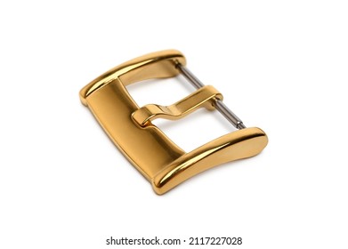 Metallic Clasp For Watch Strap On White Background