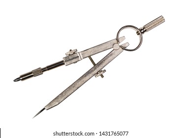 metallic compasses for drawing. Carpenter's compass, divider, Isolated on white background - Powered by Shutterstock