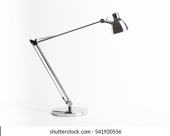 Metallic Desk Lamp On White Background