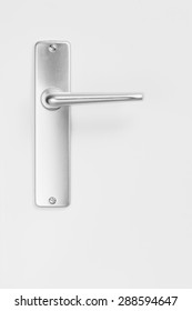 Metallic Door Handle, White Background