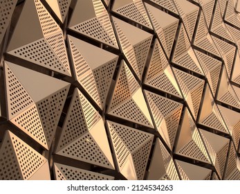 metallic geometric cladding or panels in copper and gold colors - Powered by Shutterstock