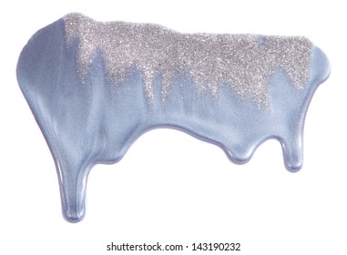 Metallic And Glitter Nail Polish Spill Blue And Silver