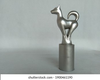 Metallic Gray Dog Show Trophy