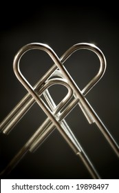 Metallic Heart Done With Two Paper Clips