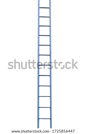 Metallic ladder isolated on white background. 
