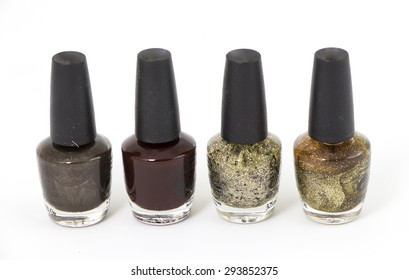 Metallic Nail Polish Bronze Gold Silver Brow Color Set Of 4 Bottle