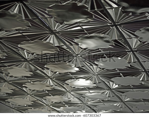 Metallic Silver Ceiling Tiles Art Deco Stock Photo Edit Now