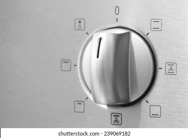 Metallic Toggle Switch of Cooker Oven. Close-up View - Shutterstock ID 239069182