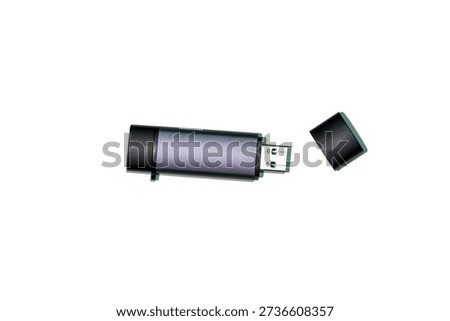 Metallic USB Flash Drive and Memory Card Reader with Removable Cap.