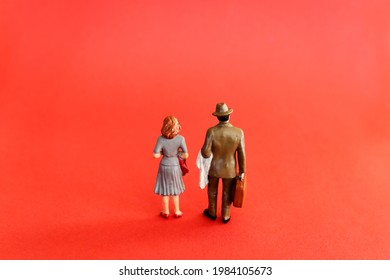 Metaphor Of Married Couple Looking Ahead