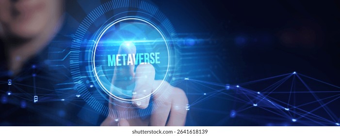 Metaverse virtual world, metaverse digital world intelligent futuristic interface technology.