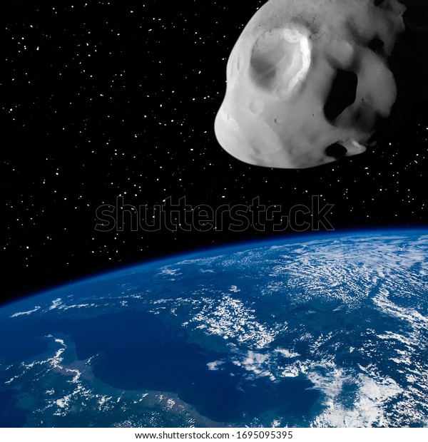 Meteor above the earth. Elements of this image\
furnished by NASA.\
