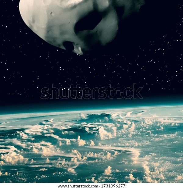 Meteor above the earth. Elements of this image\
furnished by NASA.\
