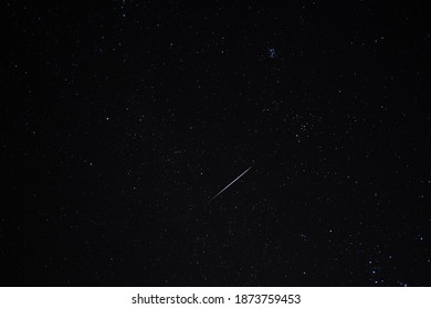 Meteor falling star shape on night starry sky,universe space,science background