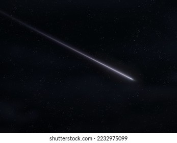 Meteor in the night sky. Beautiful shooting star.  - Shutterstock ID 2232975099