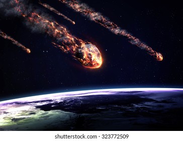 Meteor shower. Elements of this image furnished by NASA