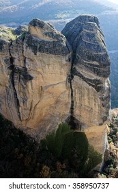 Meteora rock, aerial view