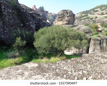 Meteora rock formation in Greece