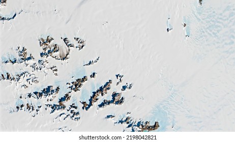 Meteorite In Antarctica, Top View Of Snow Rock Peaks Background Texture. Elements Of This Image Furnished By NASA.