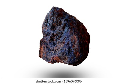 Meteorite Rock : Black And Reddish Color Texture