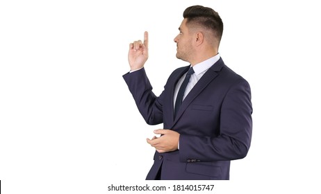 Meteorologist Forecasting On White Background.