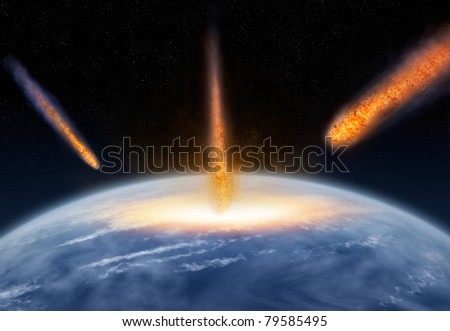 Meteors hitting the Earth