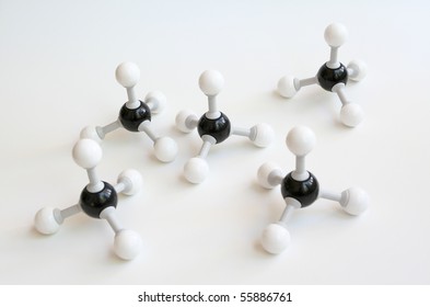 Methane Molecules (Ball And Stick)