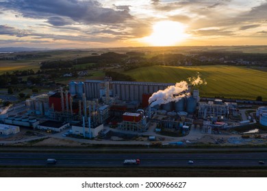 Methanol And Ethanol Factory. Polish Producer Of Methanol And Ethanol Produced From Corn Grain. The Production Plant Is Located Near Nysa In Poland.