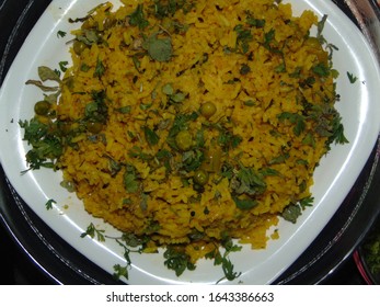 Methi Mutter Pulao Served In Plate 