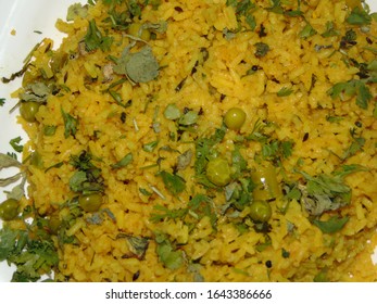 Methi Mutter Pulao Served In Plate 