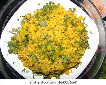 Methi Mutter Pulao Served In Plate 