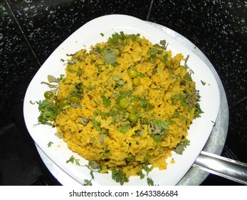 Methi Mutter Pulao Served In Plate 