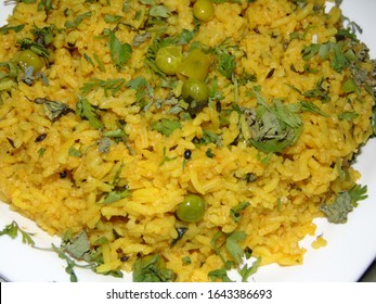 Methi Mutter Pulao Served In Plate 