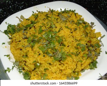 Methi Mutter Pulao Served In Plate 