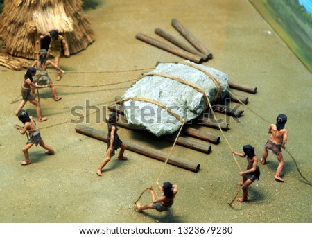 method of moving big rock by man power in ancient age